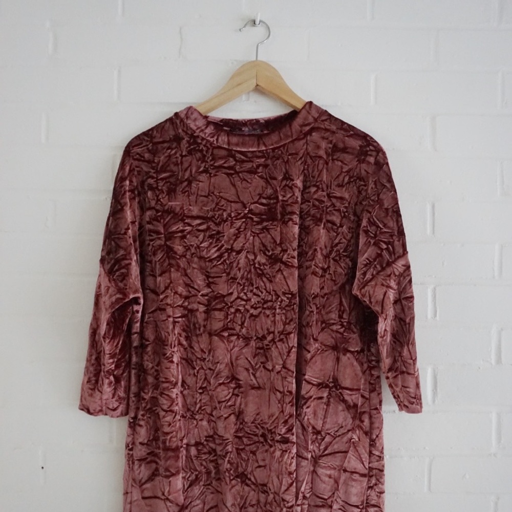 Zara Pink Crushed Velvet Dress